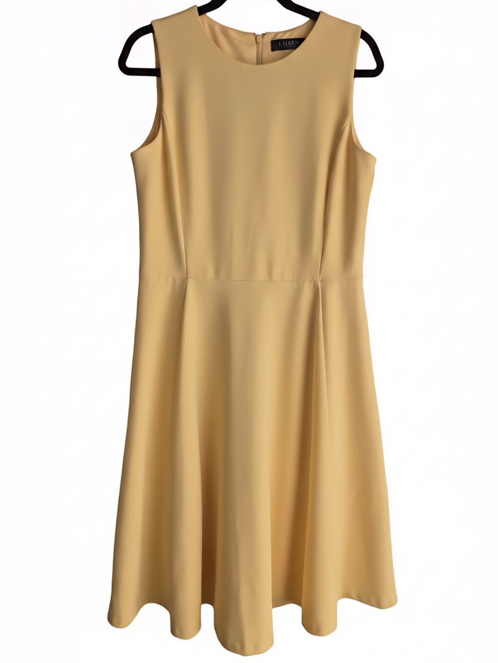 Ralph Lauren Sleeveless Butter Yellow Fit-and-Flare Dress